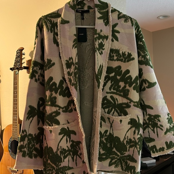 Maje Sweaters - MAJE Maloas Imprime Macrame Aloha Beige Belted Cardigan Jacket - Brand new